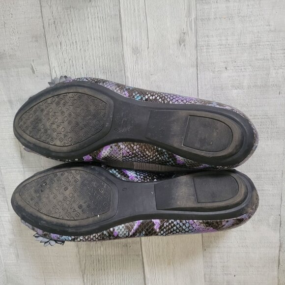 Bandolino Womens 9M Floral Embellished Snakeskin Print Ballet Flats - Picture 5 of 6